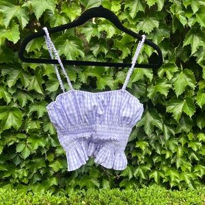 urban outfitters lavender and white gingham stretchy tank